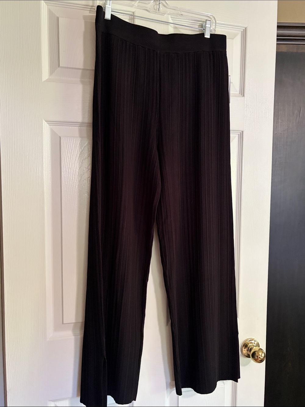 INC International Black Ribbed Knit Pants